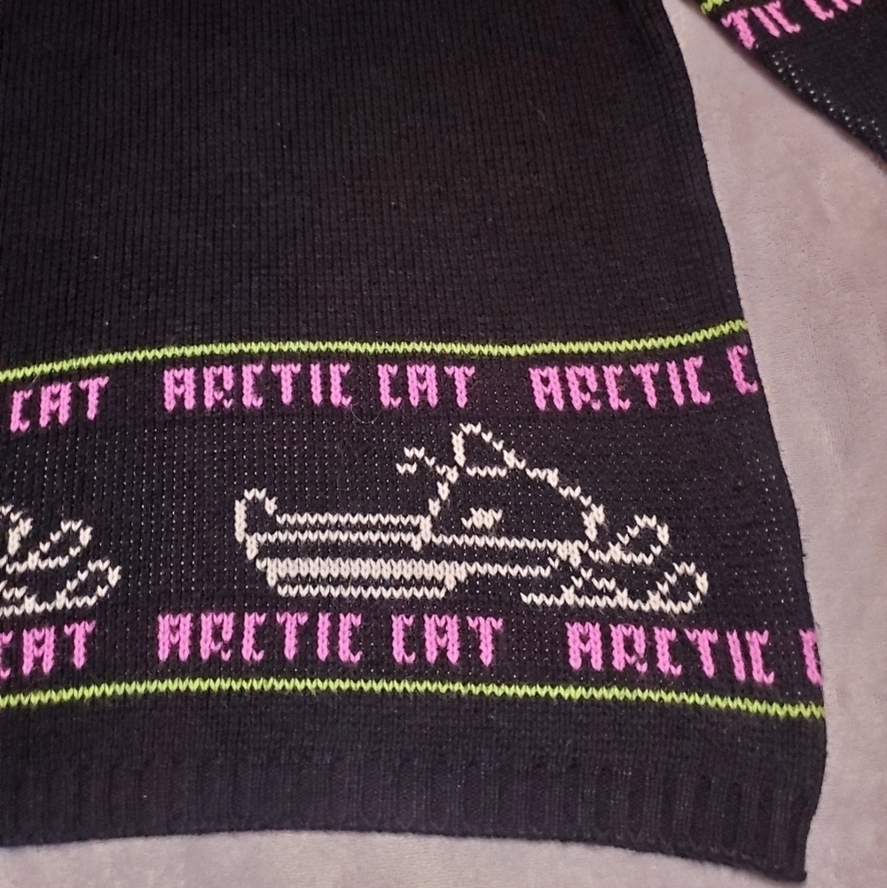 Arctic Cat Vintage Wear Snowmobile Racing Sweater Size Large - Picture 5 of 7
